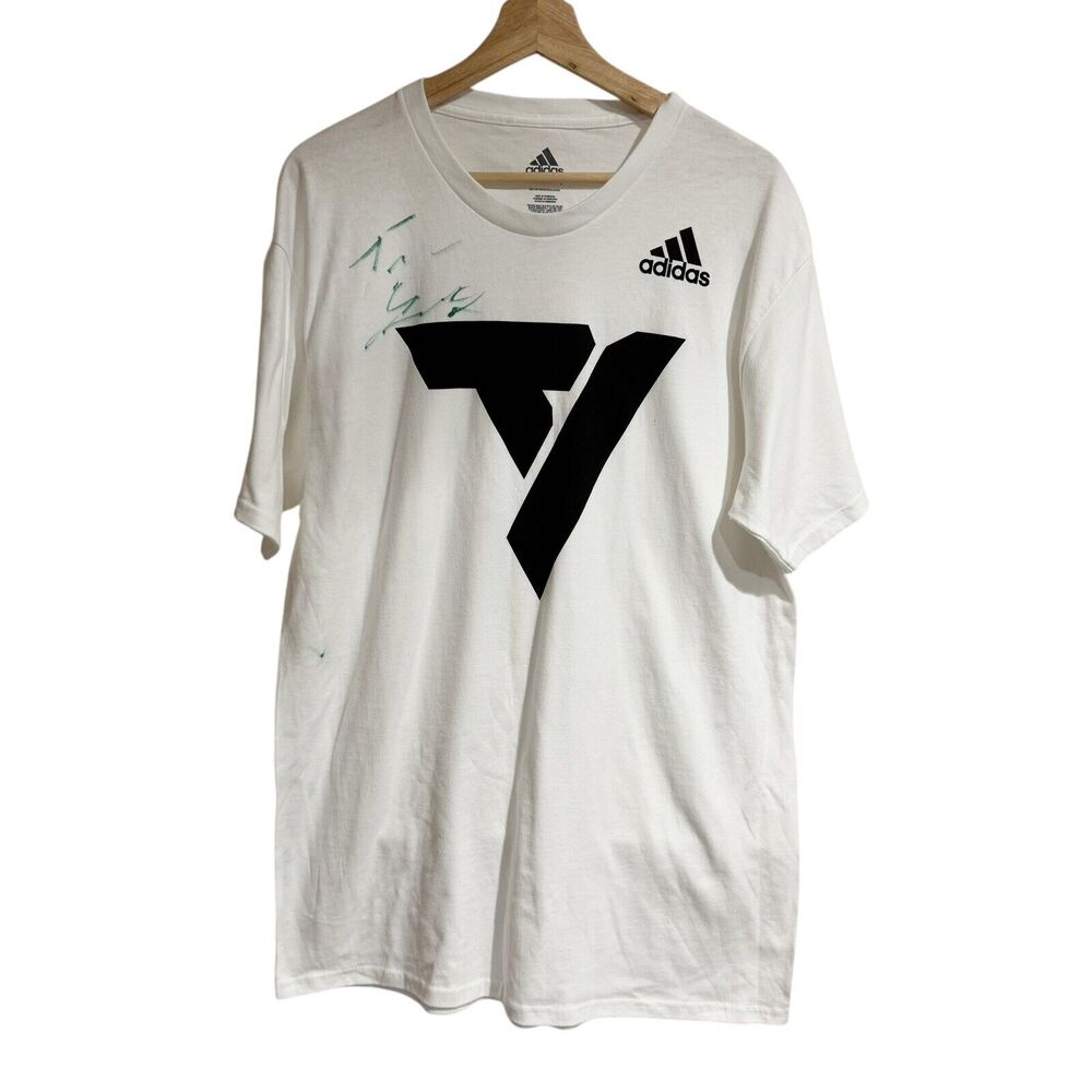 Trae Young‎ Logo X Adidas Tee White Men Large SIGNED Autographed